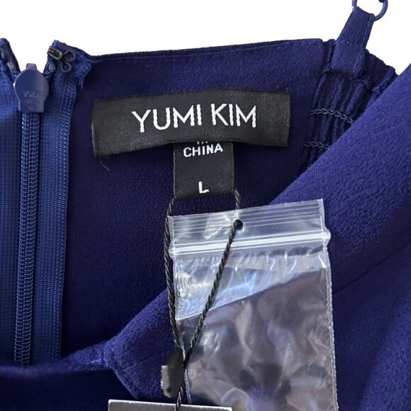 NWT Yumi Kim Women's Pretty Woman Dress Short Navy Blue Button Front Size L - Picture 6 of 14